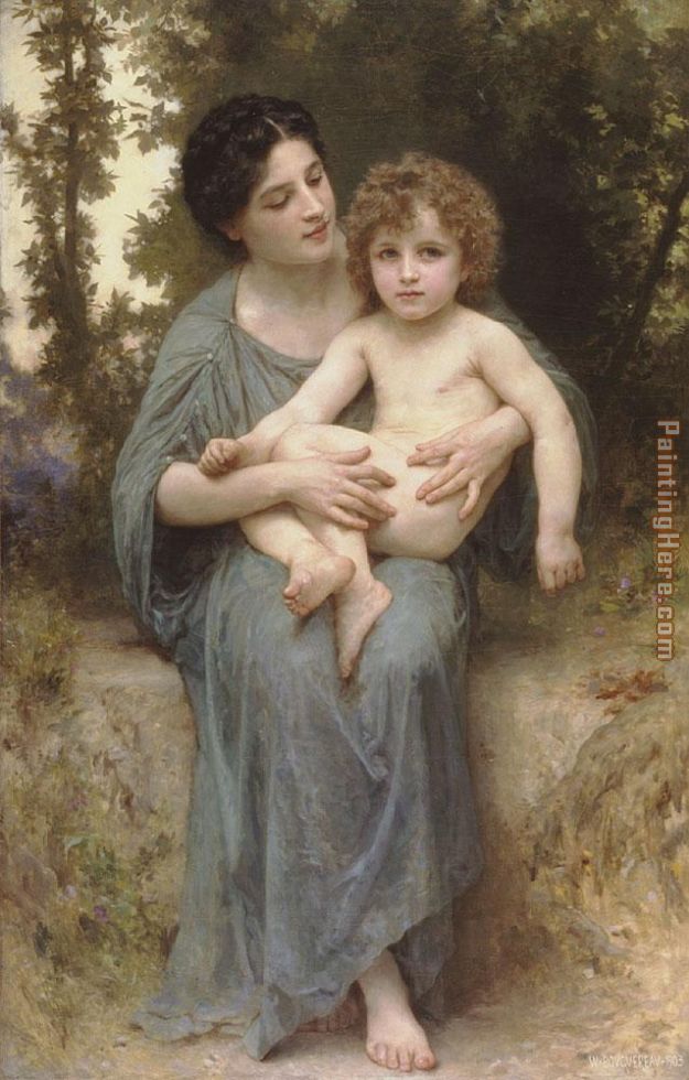 Little brother painting - William Bouguereau Little brother art painting